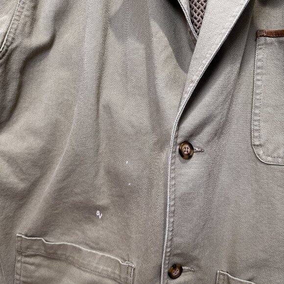 Vintage Orvis Chore Barn Field Elbow Patches Jacket Khaki Tan Men's Large - Picture 8 of 10